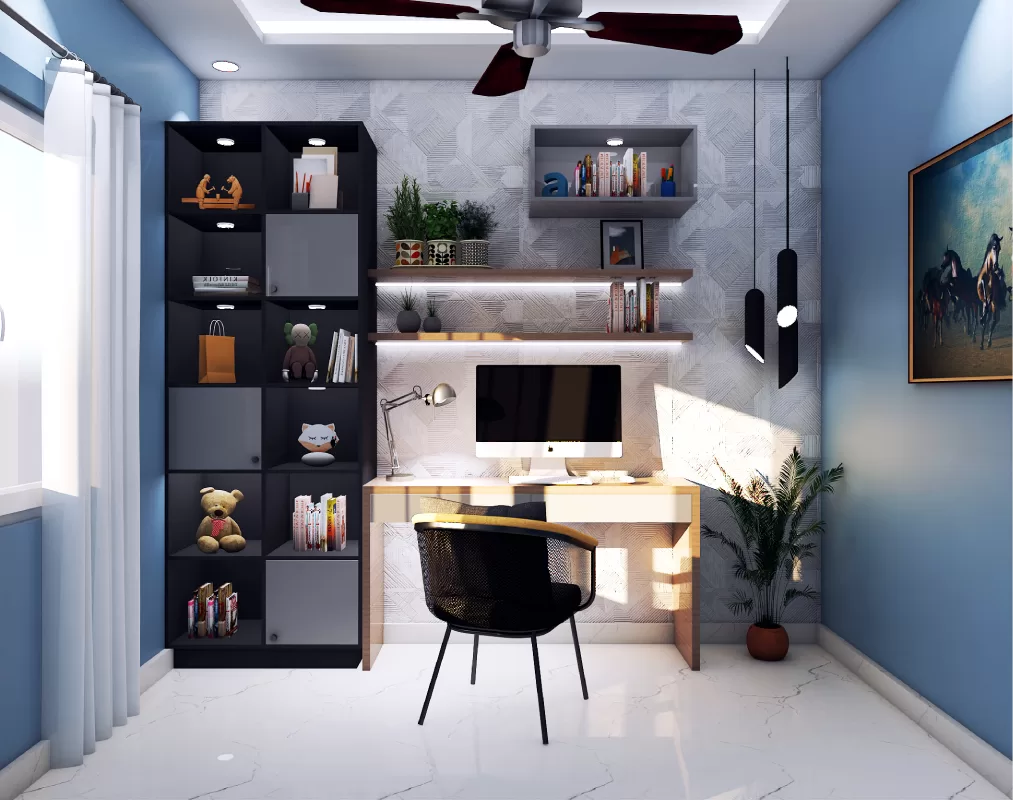 Modern home study room design with minimalist furniture