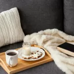 Cozy home decor with throw blankets