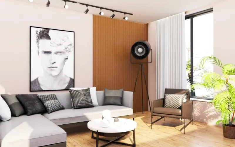 Fluted Panel living interior room design with solid point in Bangalore, Hyderabad and Chennai