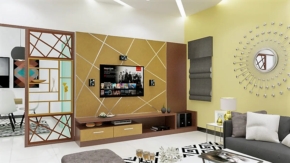 Rugs and Ceiling Designs in a dining hall