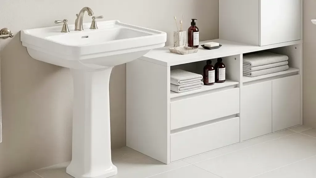 Freestanding wash basin vanity design