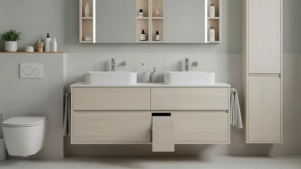 Vanity design with Handleless Cabinet