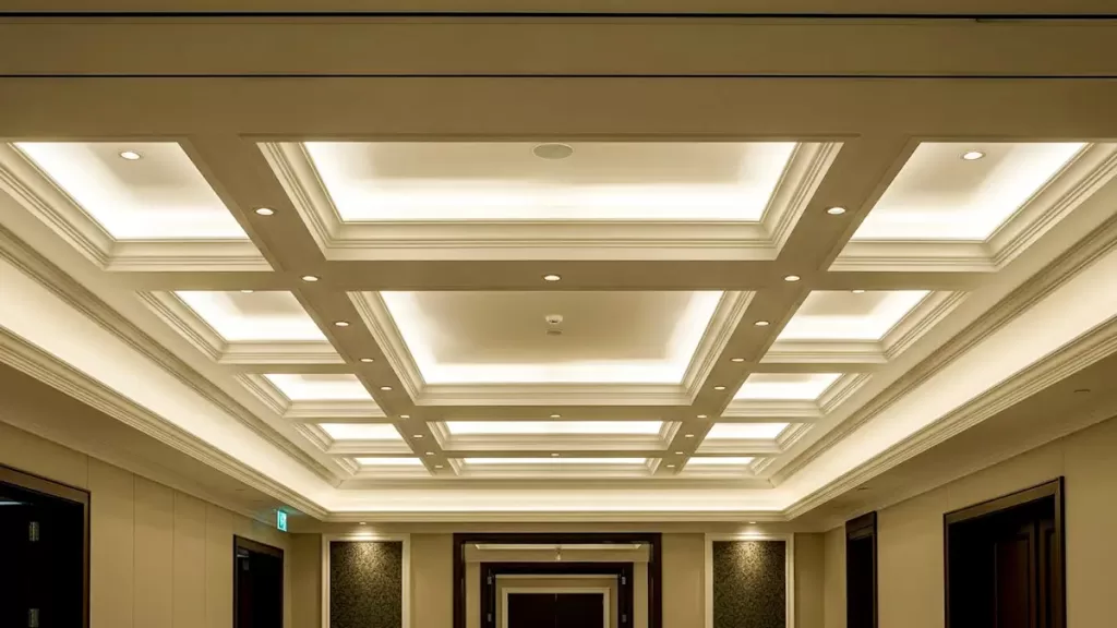 Coffered false Ceiling Designs for hall