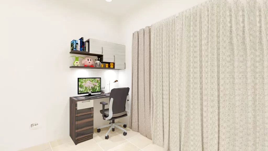 Home Study Table Design in corner Room