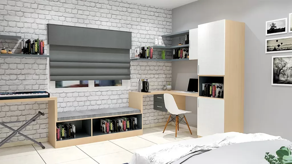 Small Study Table Design in a study room