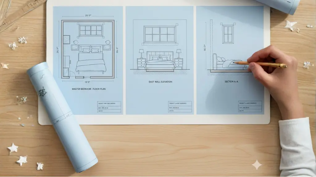 Blueprint Design for master bedroom design
