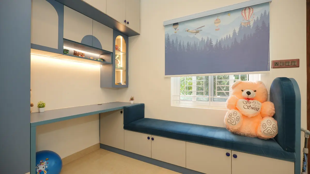 Custom Storage For Kids- 4BHK VILLA Interior Design In Bnagalore