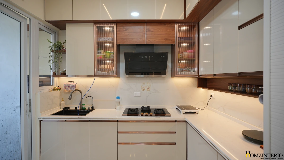 L Shape Modular Kitchen Design By Homzinterio-3bhk Interior design in Bangalore