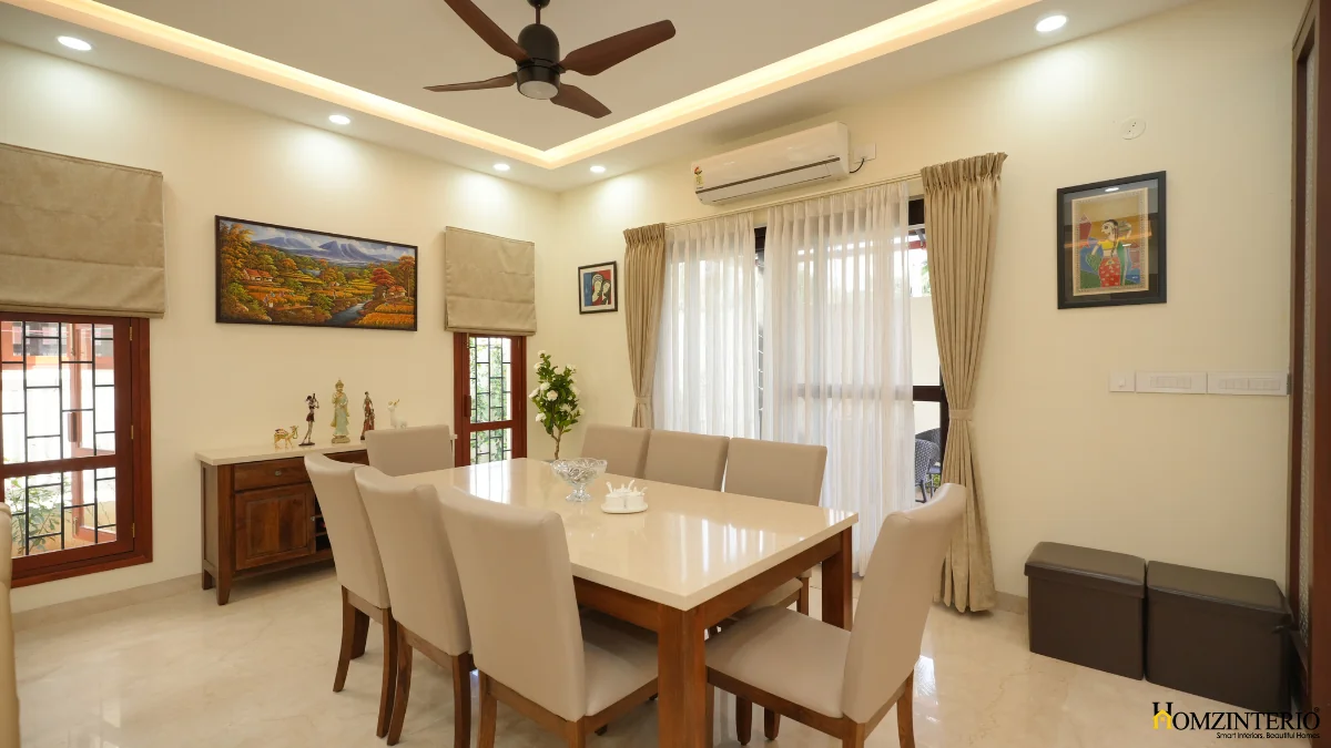 Dining Hall Design-4bhk Villa Interior design in Nambiar Bellezea at 48.27L