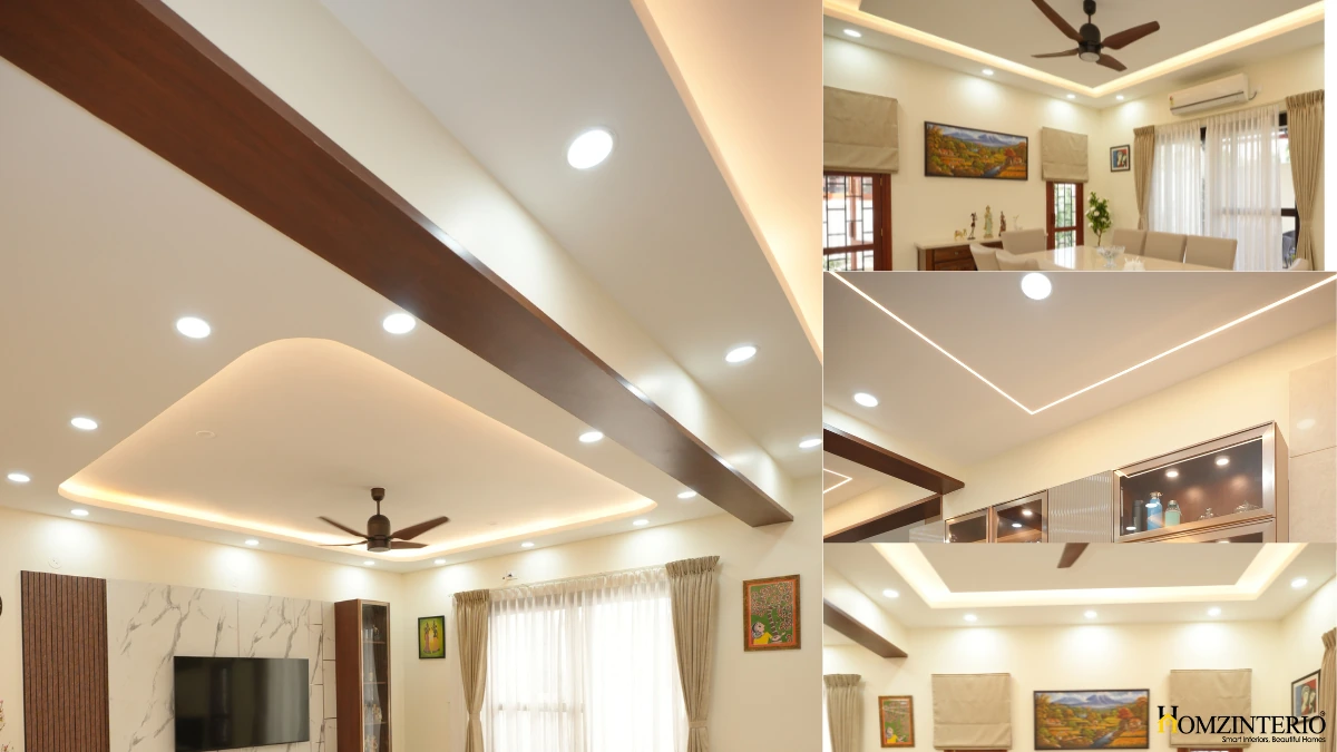 False ceiling design-4bhk Villa Interior design in Nambiar Bellezea at 48.27L