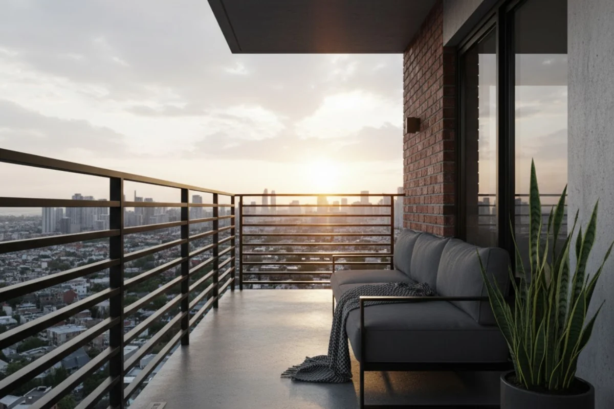 Horizontal Metal Bars for balcony railing Design