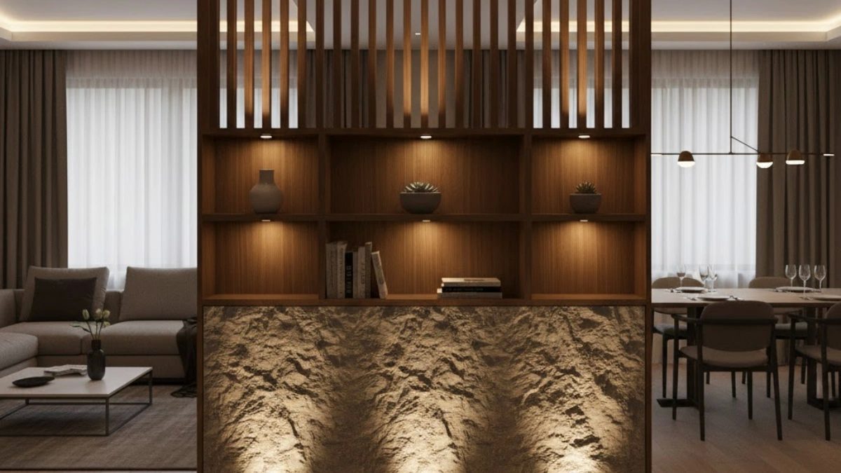 Lighting style partition design in living room
