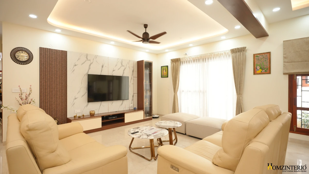 Living room design-4bhk Villa Interior design in Nambiar Bellezea at 48.27L
