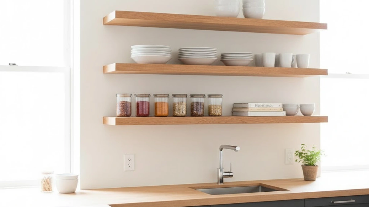 Open-Floating Shelf-Kitchen Rack design