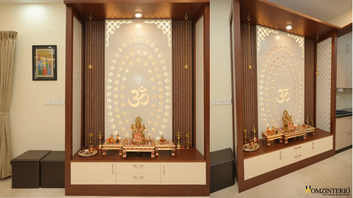 Pooja Unit Design-4bhk Villa Interior design in Nambiar Bellezea at 48.27L
