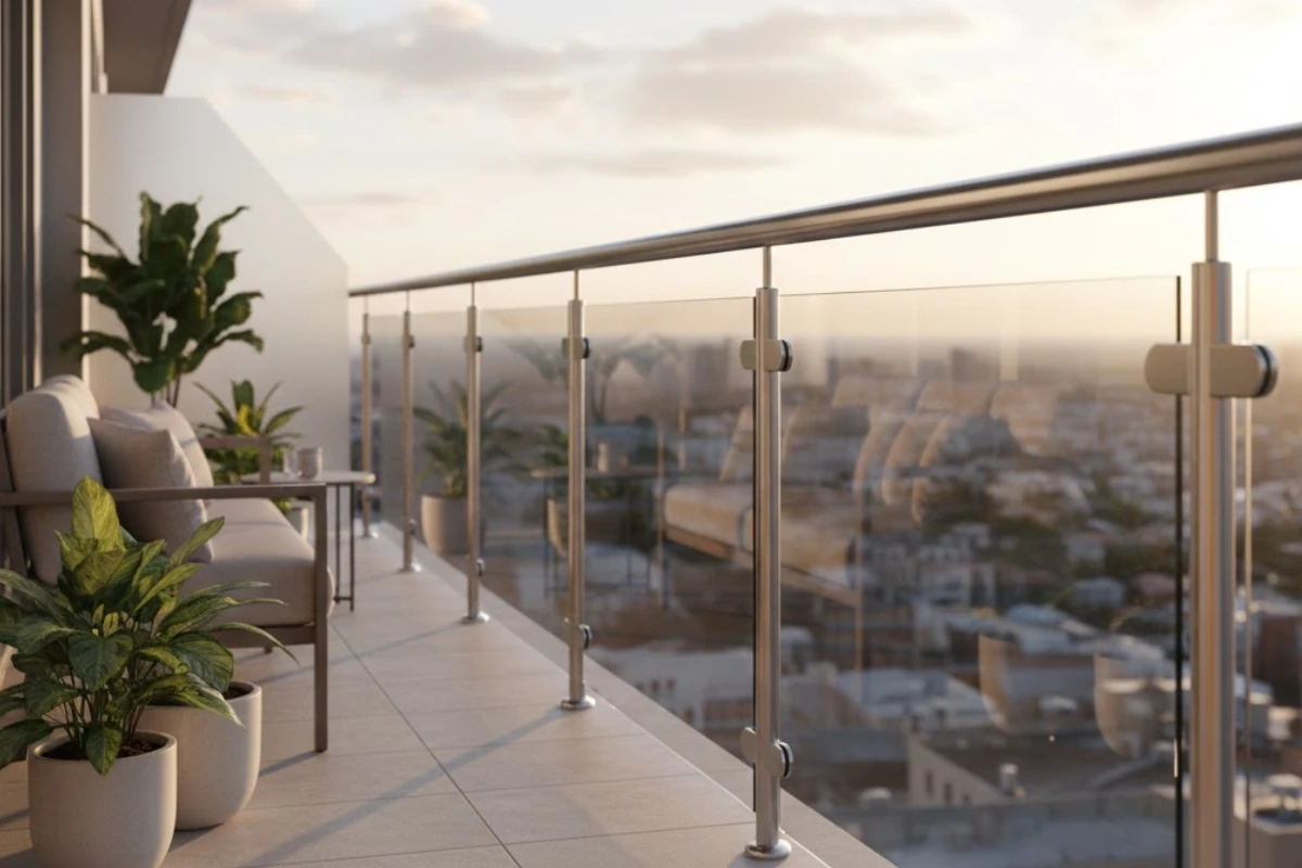 Stainless Steel & Glass Combo railing Design for balcony