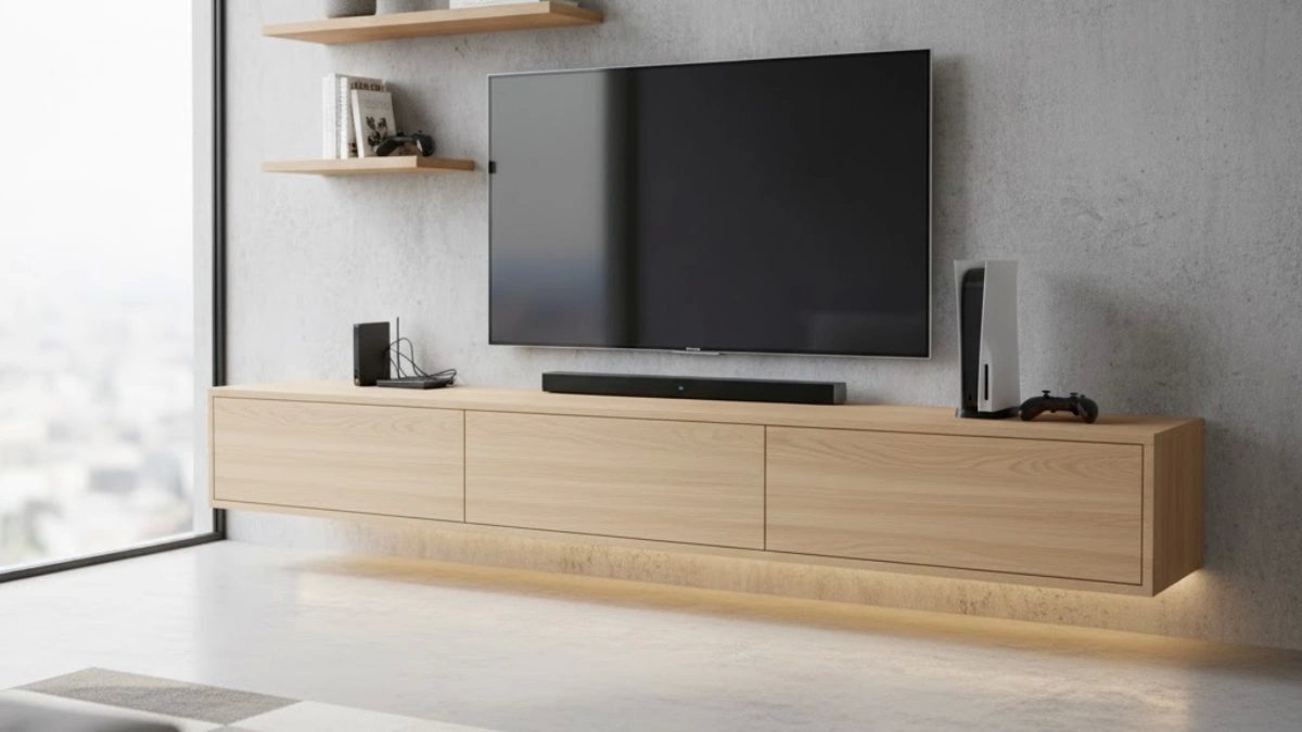 floating unit tv cabinet design for living room