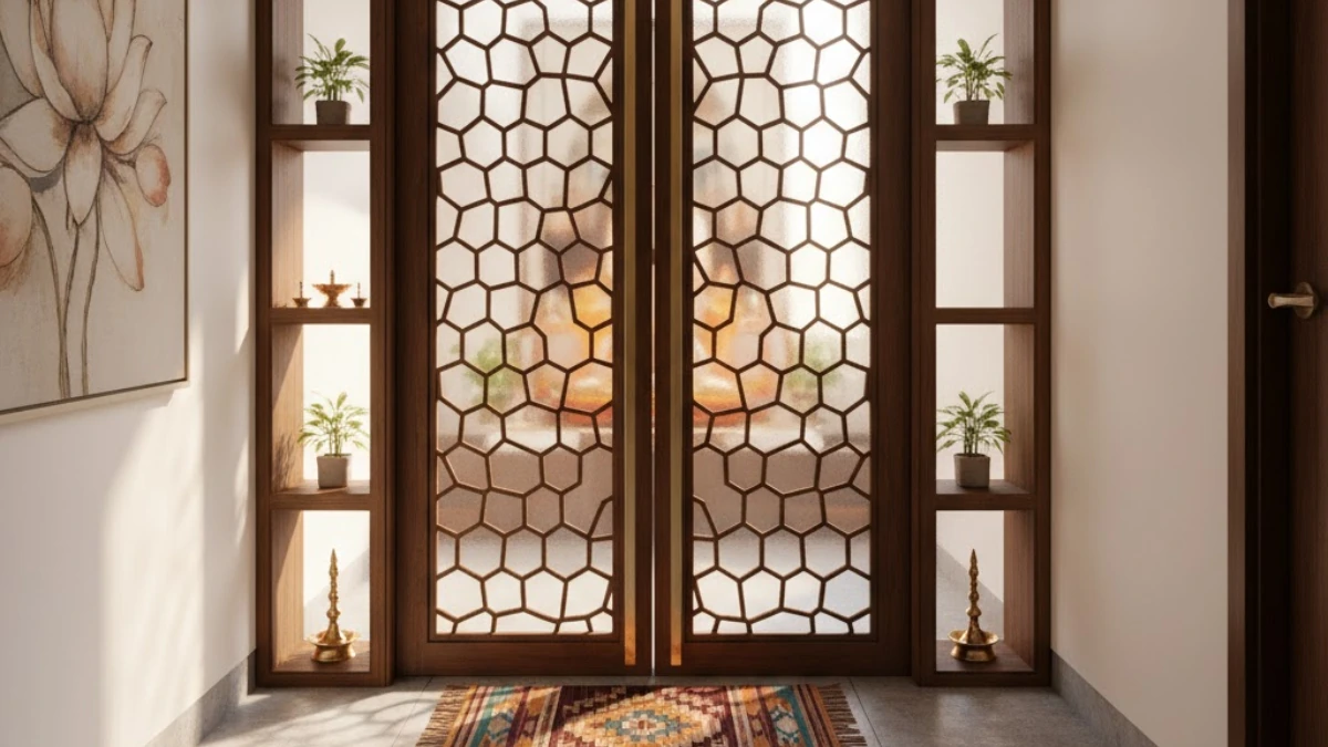 jeli door design for pooja room