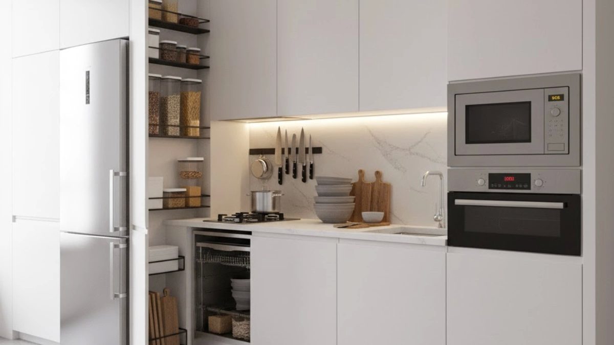 modern interior design in small space kitchen