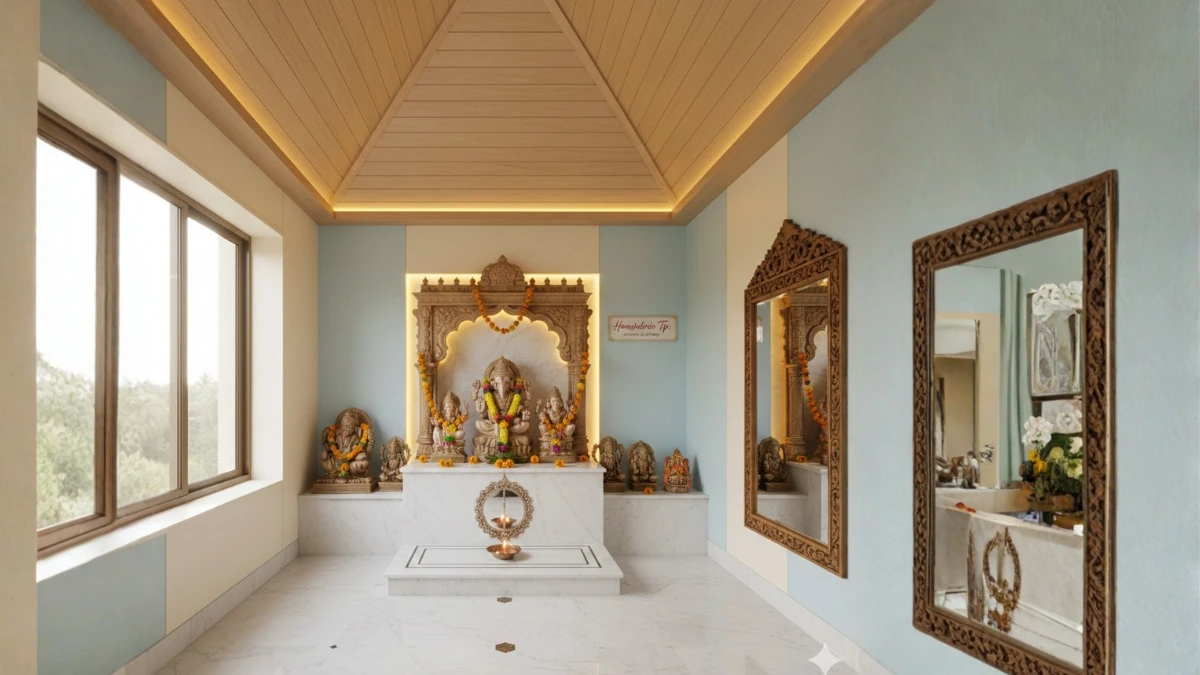 Indian style pooja room design as per Vastu Shastra