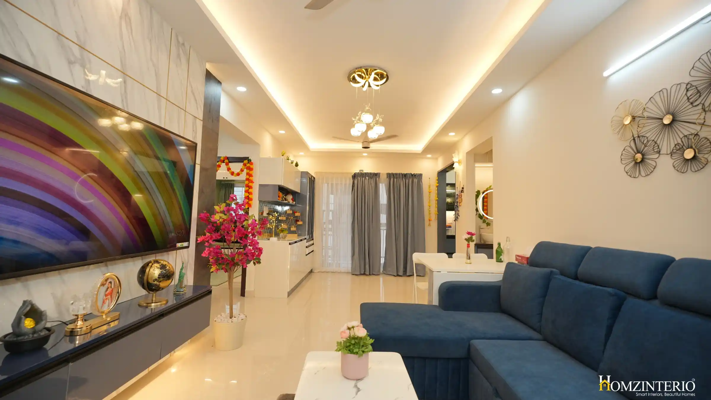 Living Room in 3bhk Apartment Design