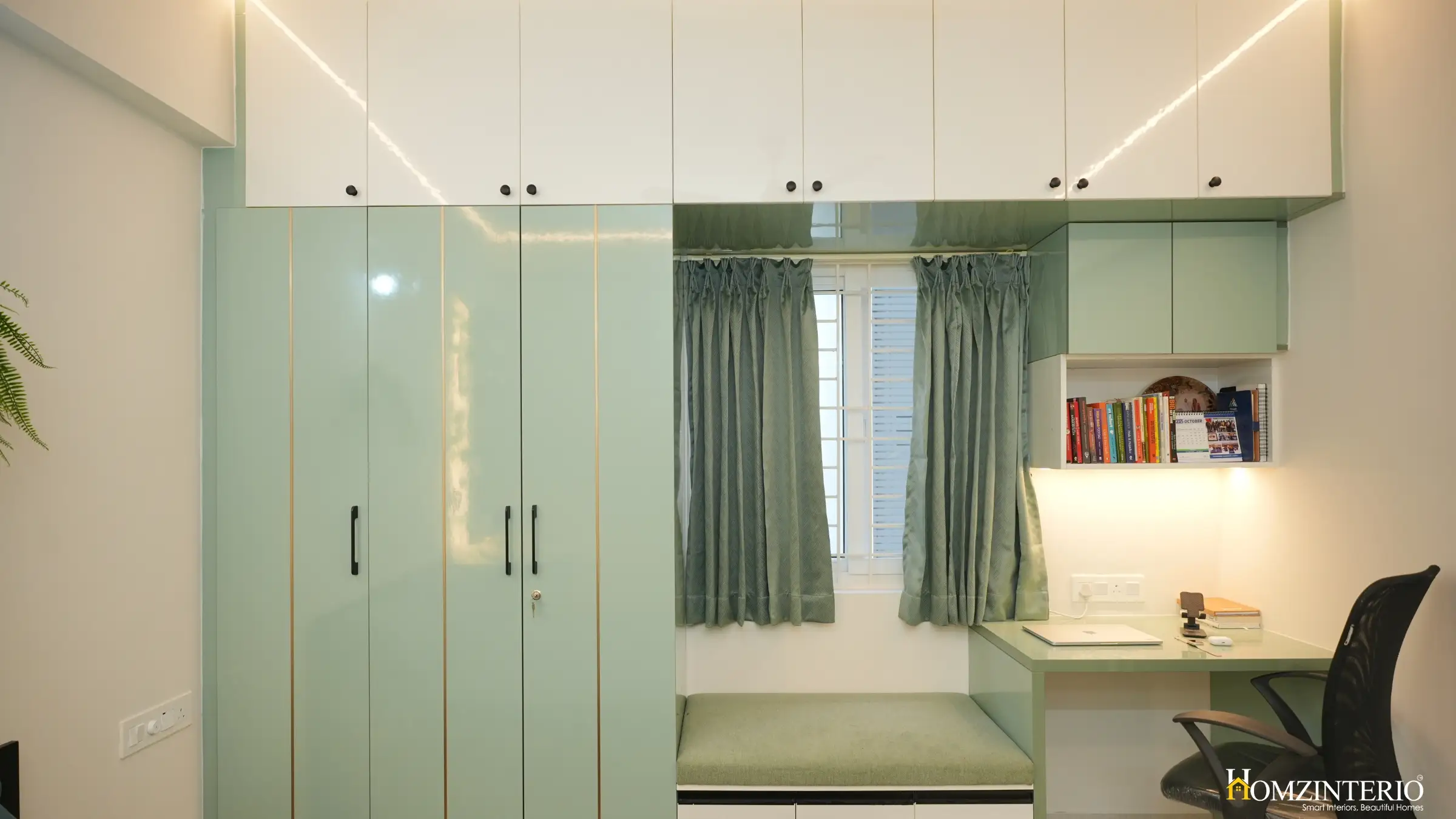 Wardrobe with study table in a apartment
