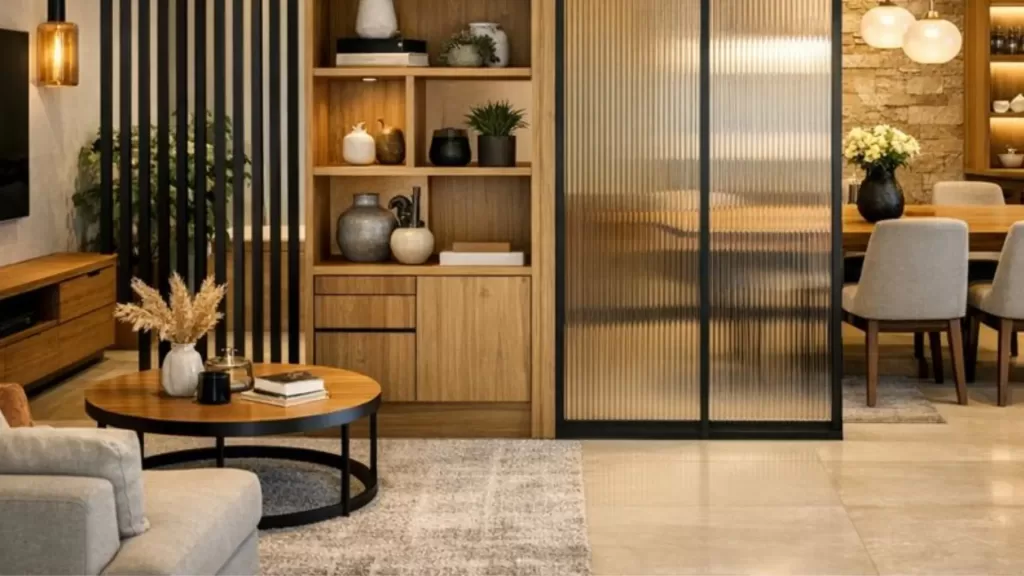 partition design between living and dining