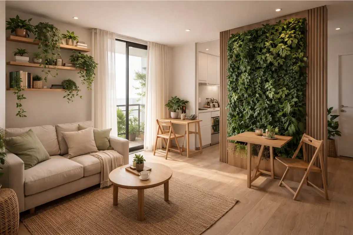 Biophilic Interior Design for a 1BHK Flat