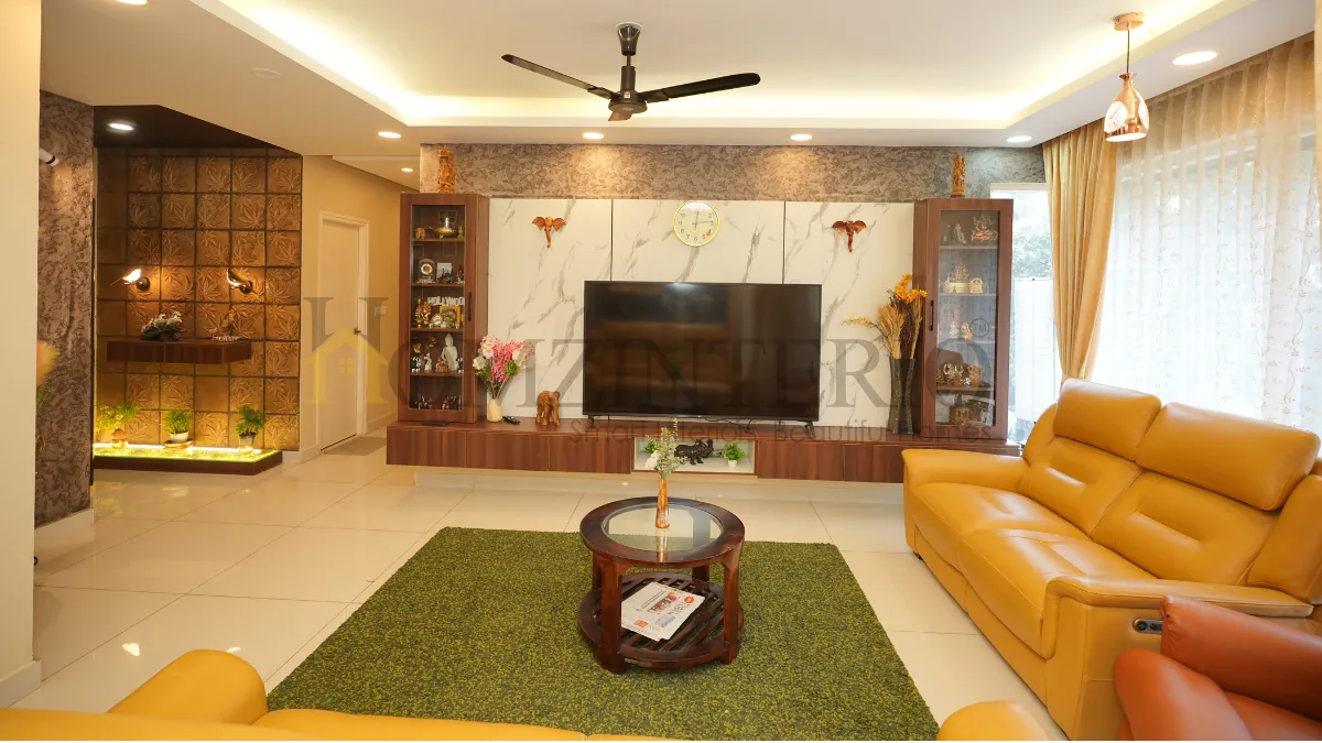 Living room design at Mahaveer sitara-3 bhk apartment interior
