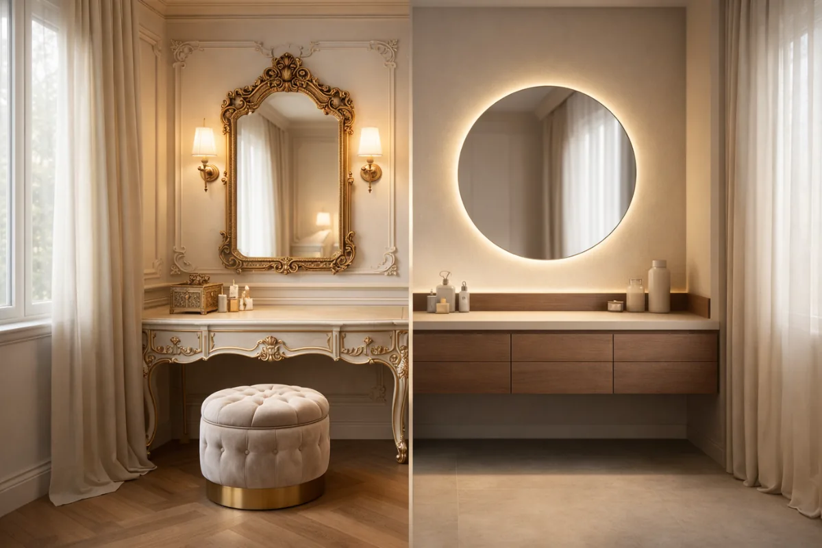 vanity design for both bedroom and washroom