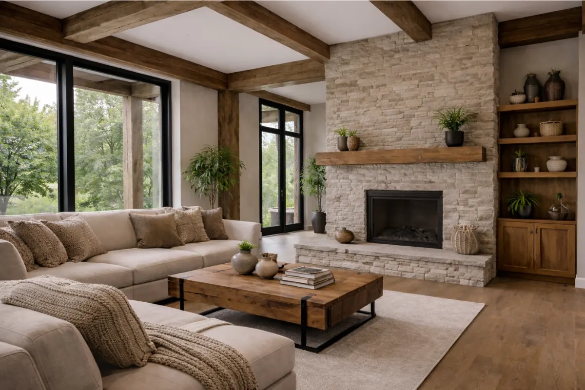 Power of Exposed Wood- Rustic theme interior Design