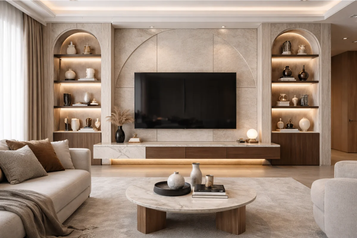 geomatric series tv wall design