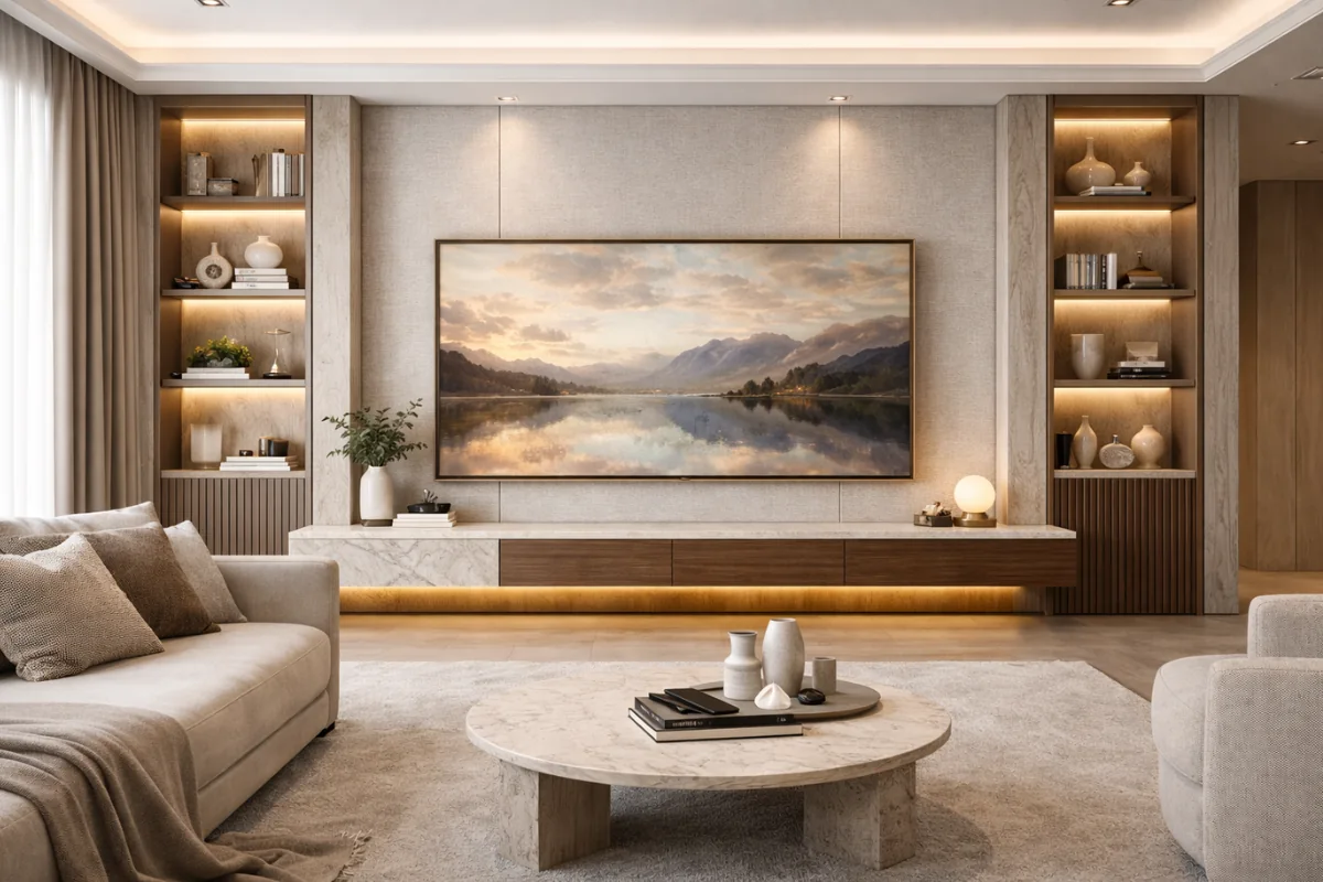 invisible tv wall design