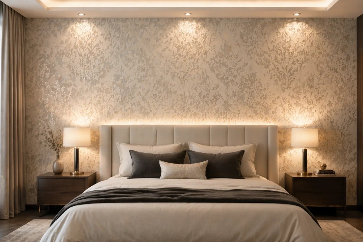 Brocade Patterns Modern classy bedroom wallpaper designs