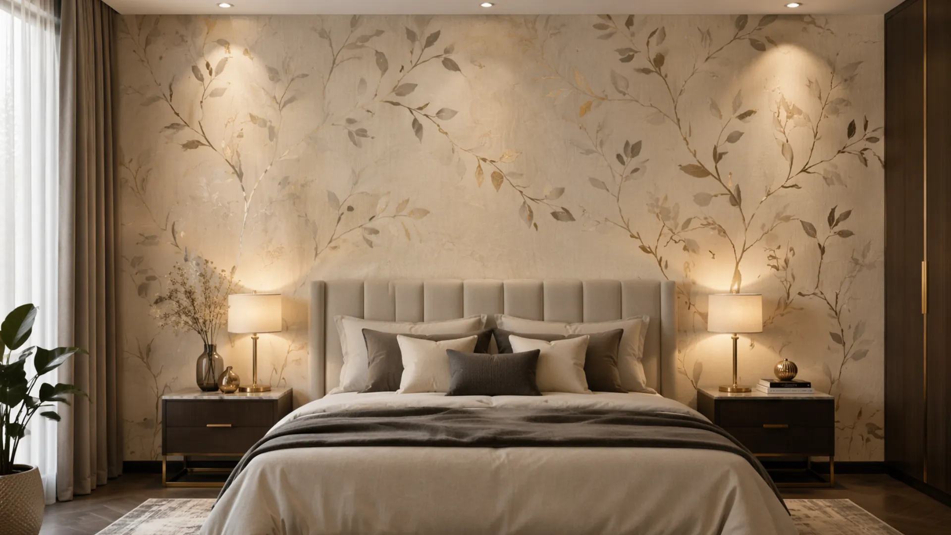 Classy beroom wallpaper design