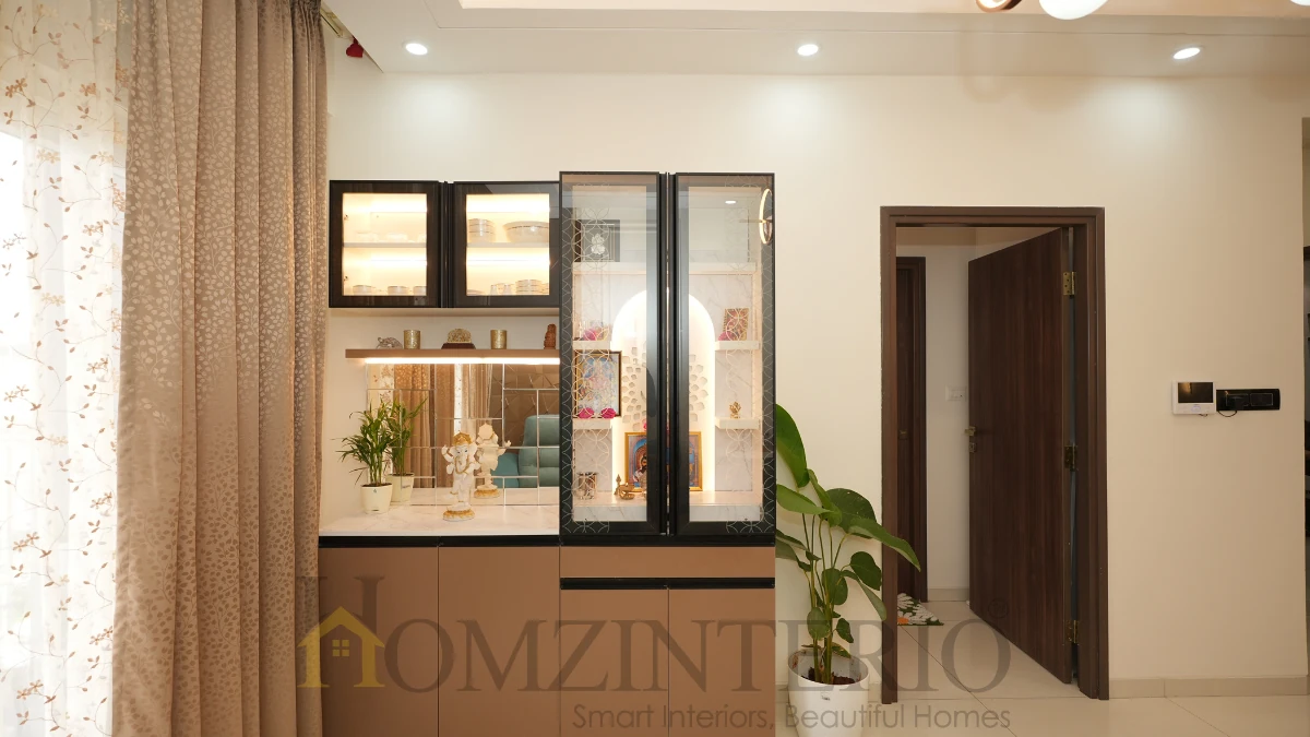 Crockery Unit Design for a 3BHK Apartment at DSR Highland Greenz, Bangalore