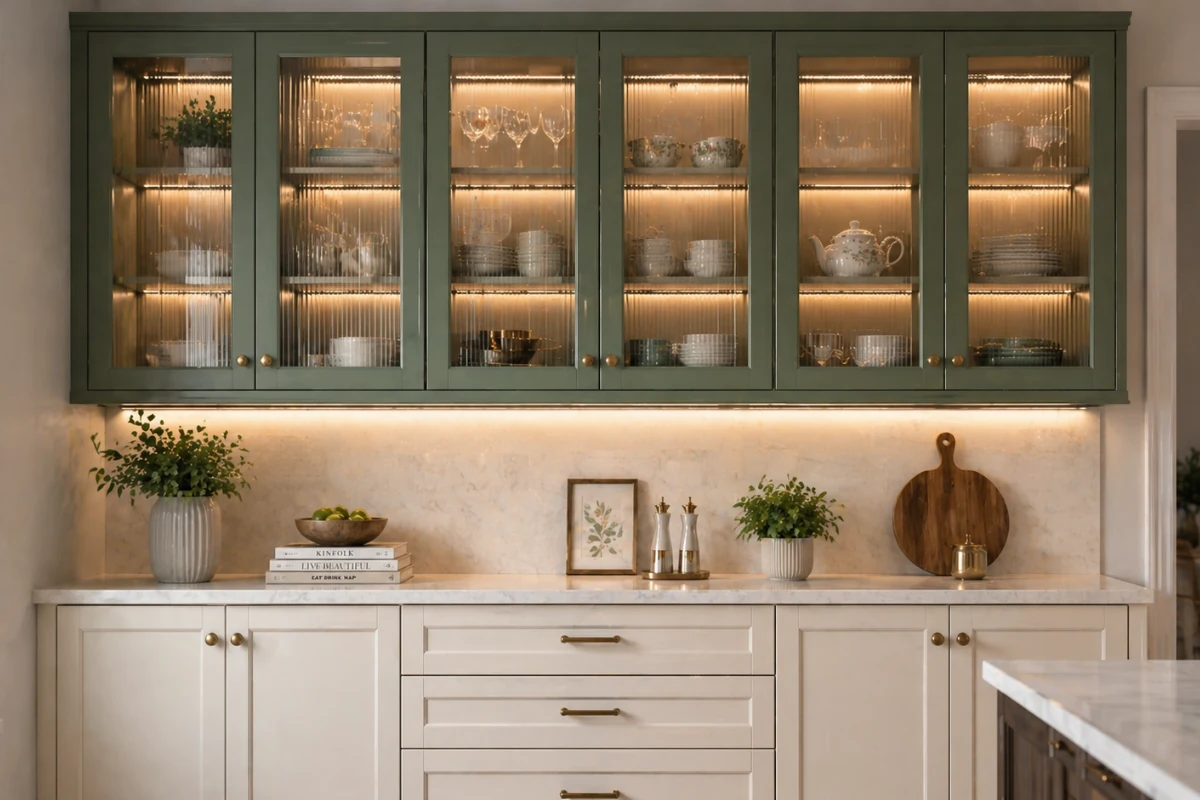 Crockery Unit with Contrasting Shutters