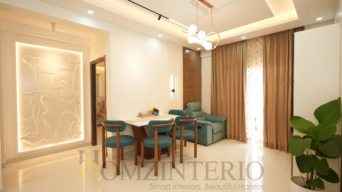 Dining Area Design for a 3BHK Apartment at DSR Highland Greenz, Bangalore