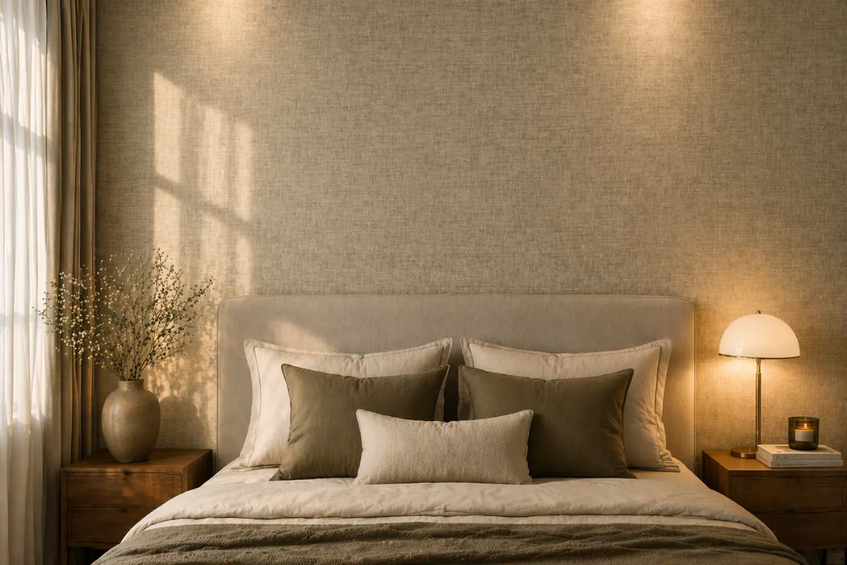 Fabric-Effect Wallpapers design for bedroom