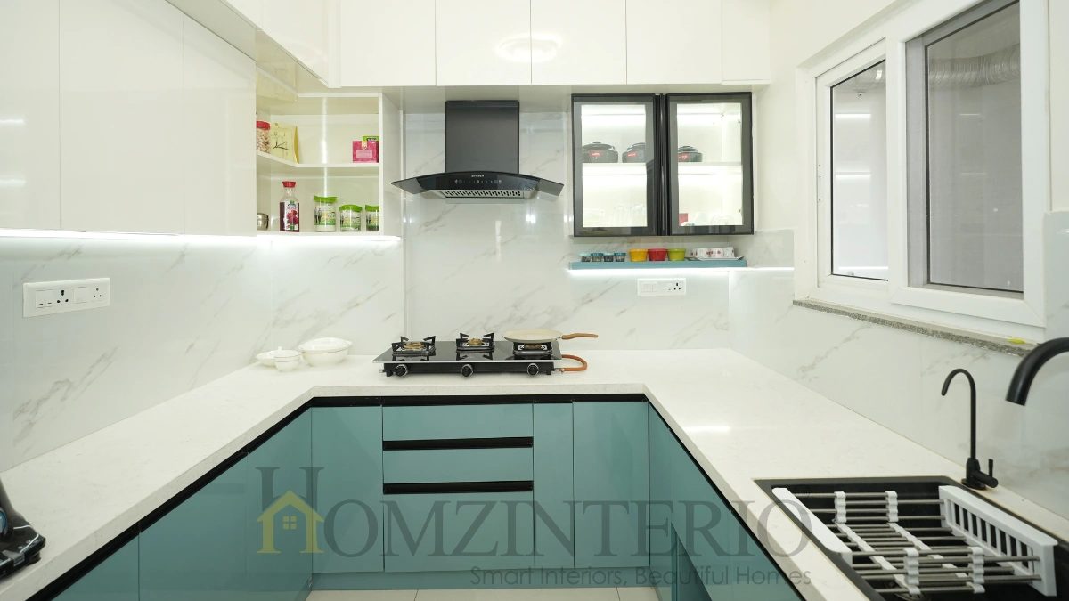 Kitchen Interior Design for a 3BHK Apartment at DSR Highland Greenz, Bangalore