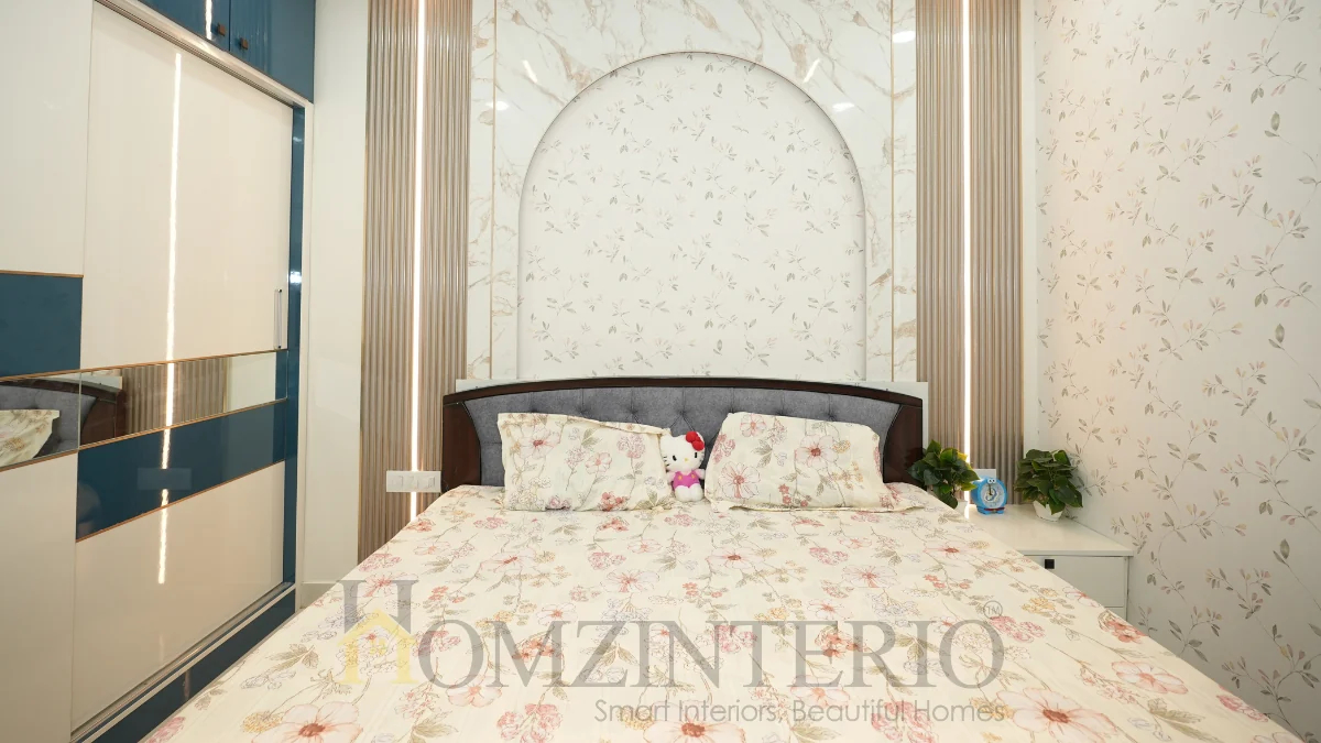 Master bedroom interior design- 2Bhk apartment interior design at Brigade Cornerstone Utopia Bangalore