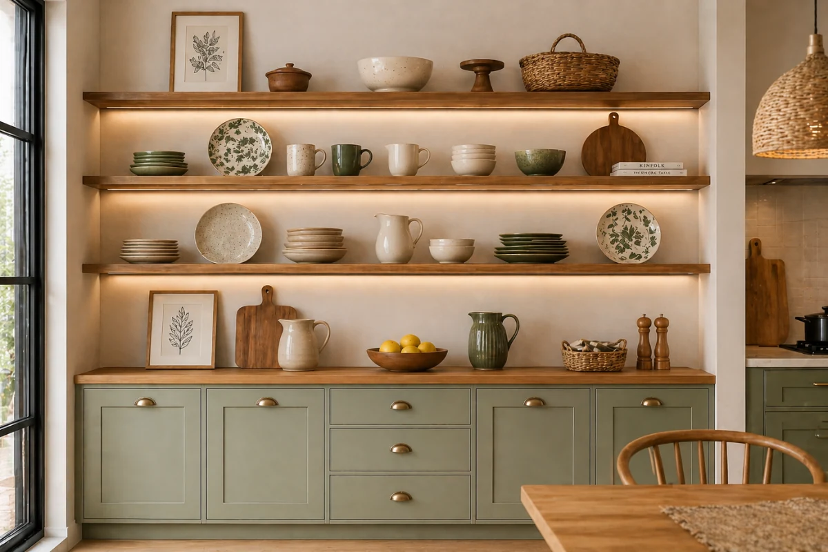 Open-Shelf Crockery Display Unit