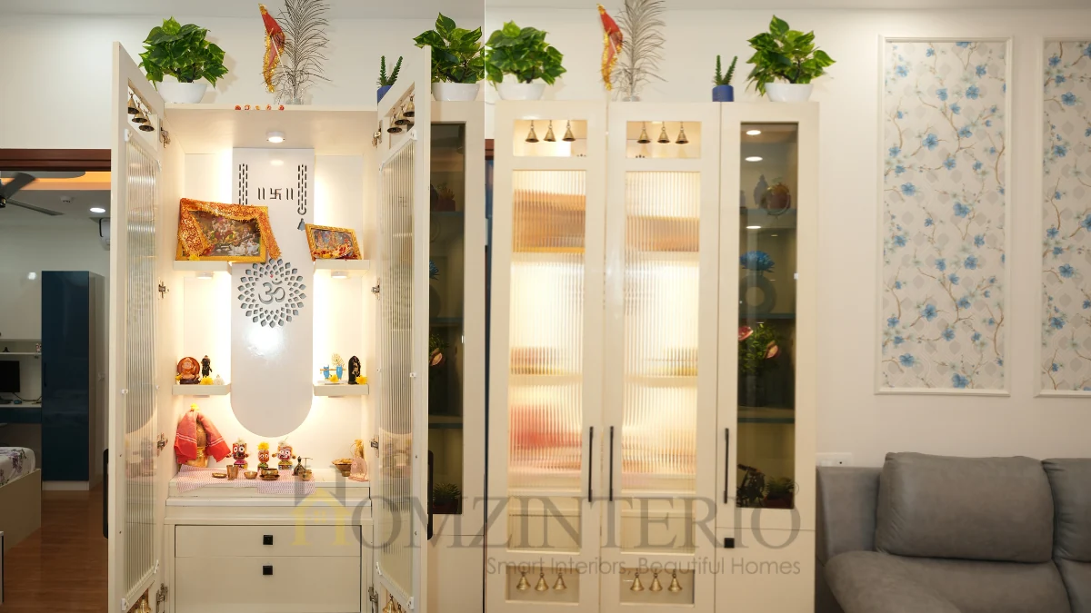 pooja unit design by homzinterio at brigade uthopia- 2bhk pat interior design