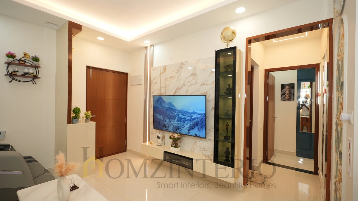 tv unit design two bhk apartment interior design at brigade uthopia bangalore