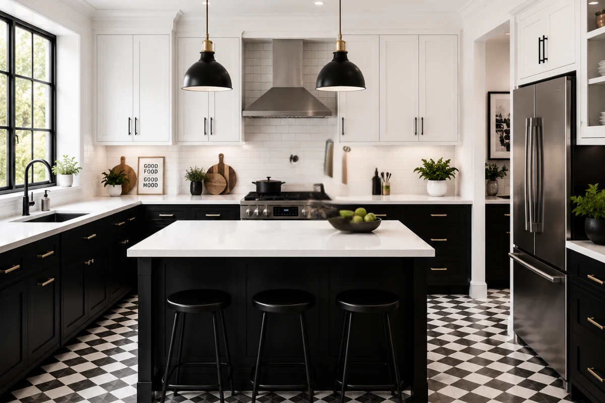 Black and white kitchen contemporary design