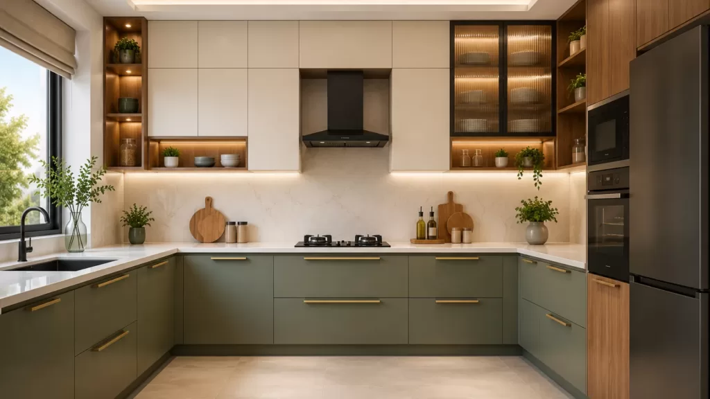 Indian style Modular Kitchen Colour Combination ideas