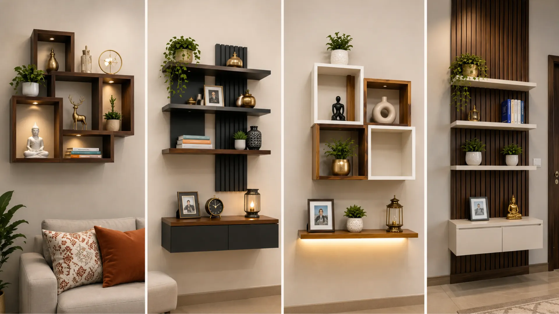 Modern Wall Rack Shelf Storage Ideas for indian homes