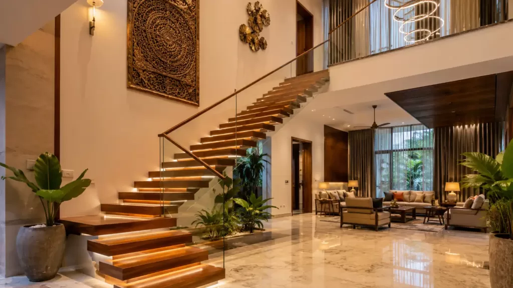 Modern staircase design for Indian home