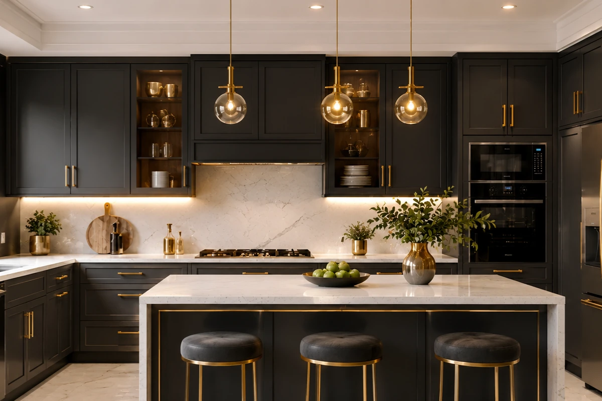 kitchen color combination black white contemporary modular