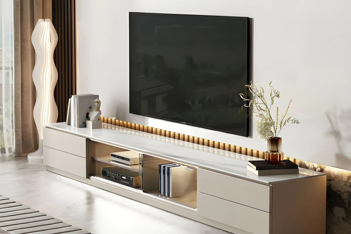 Beige and Neutral Tone TV Units design for living room